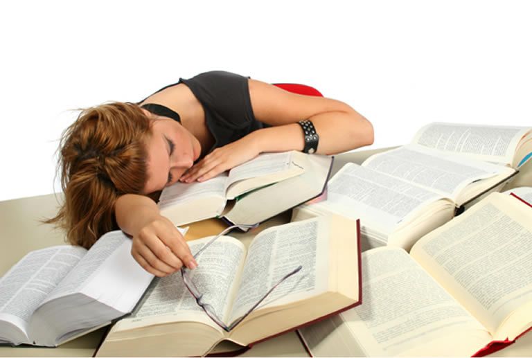 Sleeping while studying