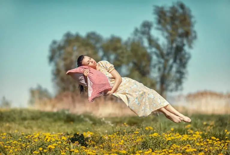 Woman having a lucid dream